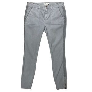 Vineyard Vines Pants Womens Size 10 Grey  Blue Stretch Zipper Hem Moto High Rise